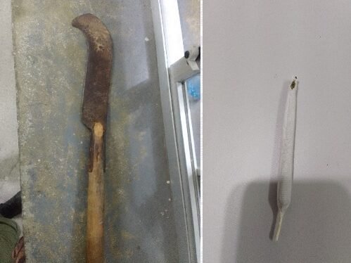 Homem é preso por ameaçar mulher com foice em Salgueiro Homem é detido após ameaçar mulher de morte com foice em Salgueiro