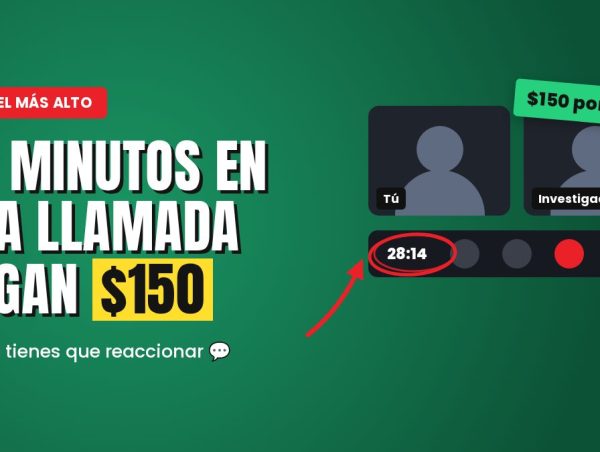 Videollamada entre un participante y un investigador con el contador en 28:14