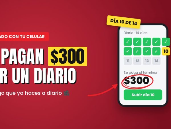 Celular con un estudio de diario de 14 días en el día 10 y pago de $300 al terminar